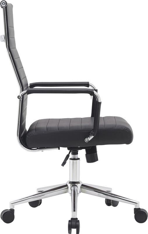 Q-CONNECT Bosa Bürostuhl – Kunstleder – Schwarz, 47–57 cm, bis 110 kg