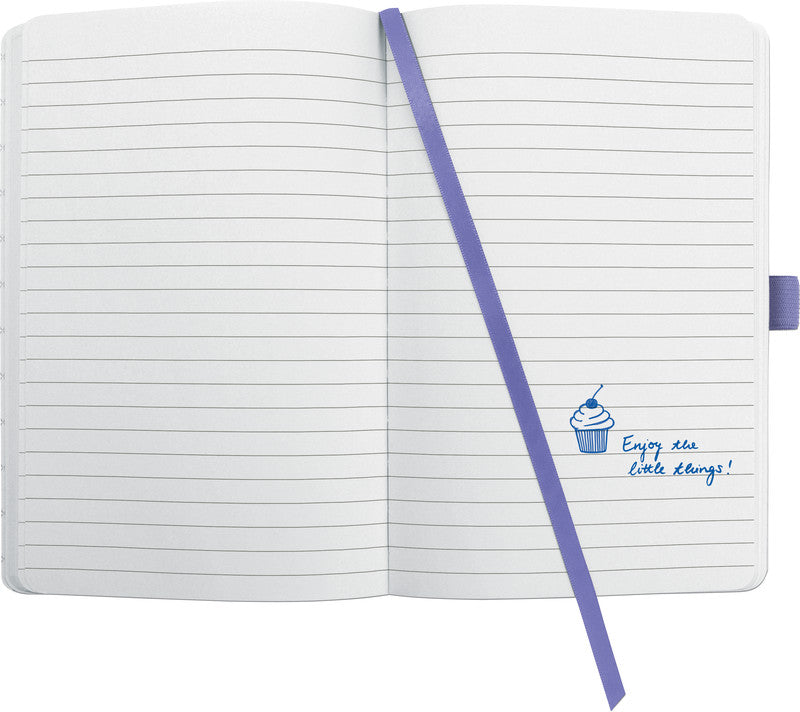 Sigel Notizbuch, A5, liniert, Fadenheftung, 174 Seiten, perforiert, 80 g/m² – dunkellila