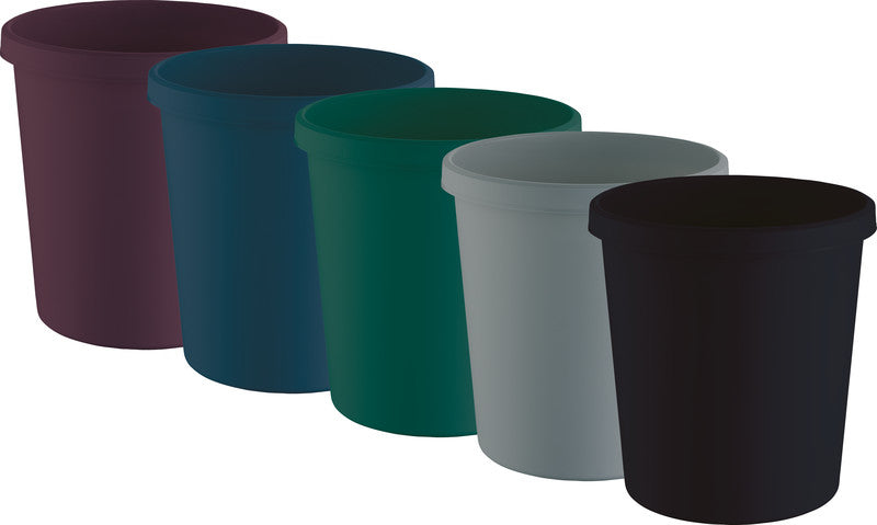 Helit Papierkorb the green german – 18 l – Kunststoff, lichtgrau – Ø 310 × H 320 mm