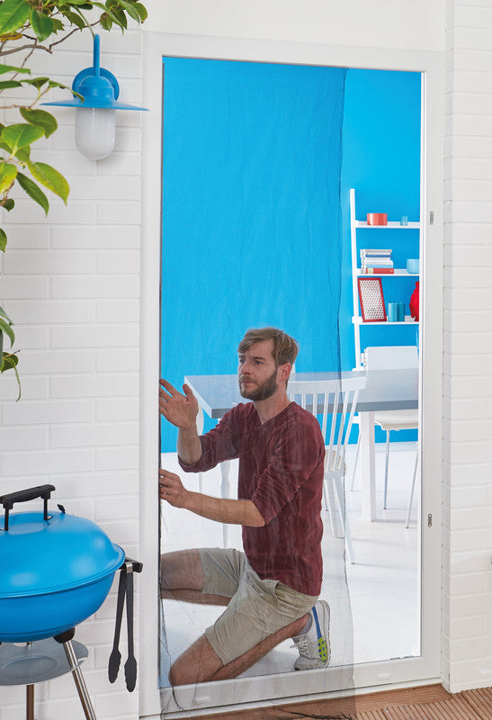 tesa Fliegengitter, faltbar – für Fenster – 100 × 100 cm – anthrazit
