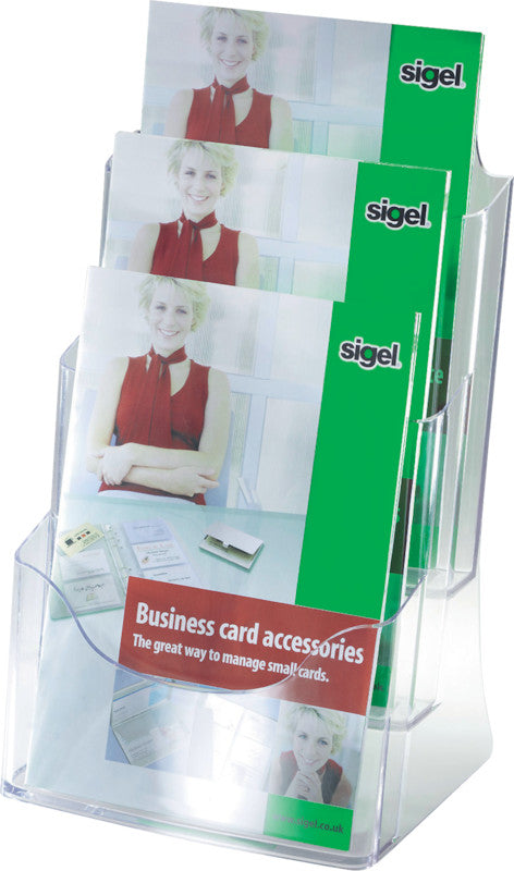 Sigel Tischprospekthalter – Acryl, transparent, 245 × 400 mm – für A4-Formate