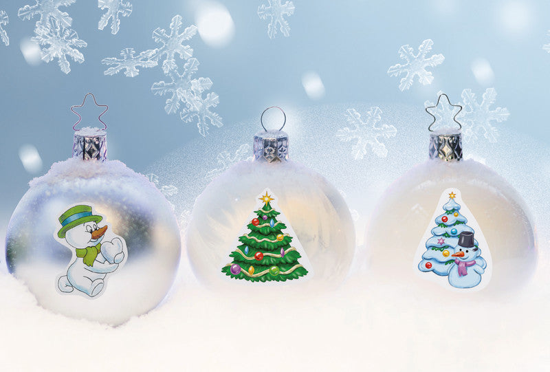 HERMA Schmucketiketten, Dekor Weihnachten – 84 × 120 mm – Silber – 27 Stk.