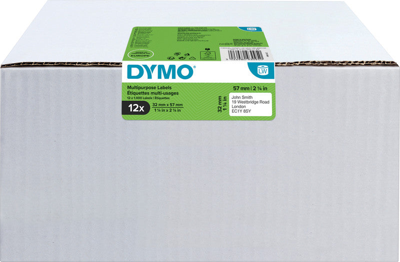 DYMO Etiketten, 57 mm × 32 mm, weiss, wiederablösbar, für LabelWriter (320, Turbo 330, 400er Serie u. a.)