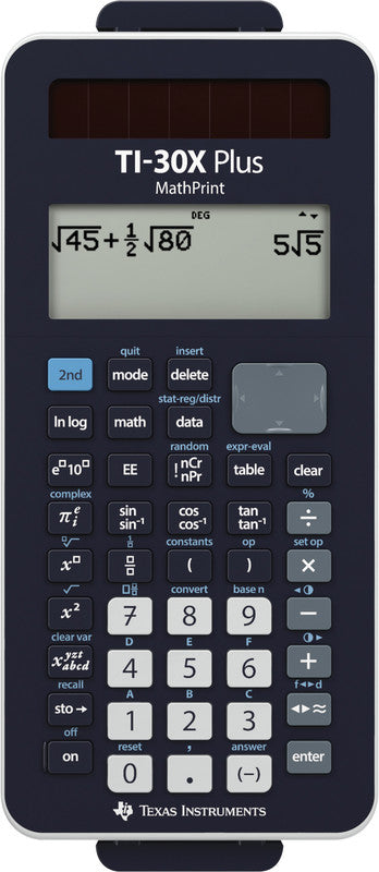 Texas Instruments Taschenrechner TI-30X Plus MathPrint – 11-stellig, LCD, Solar + Batterie, 80×184×17 mm