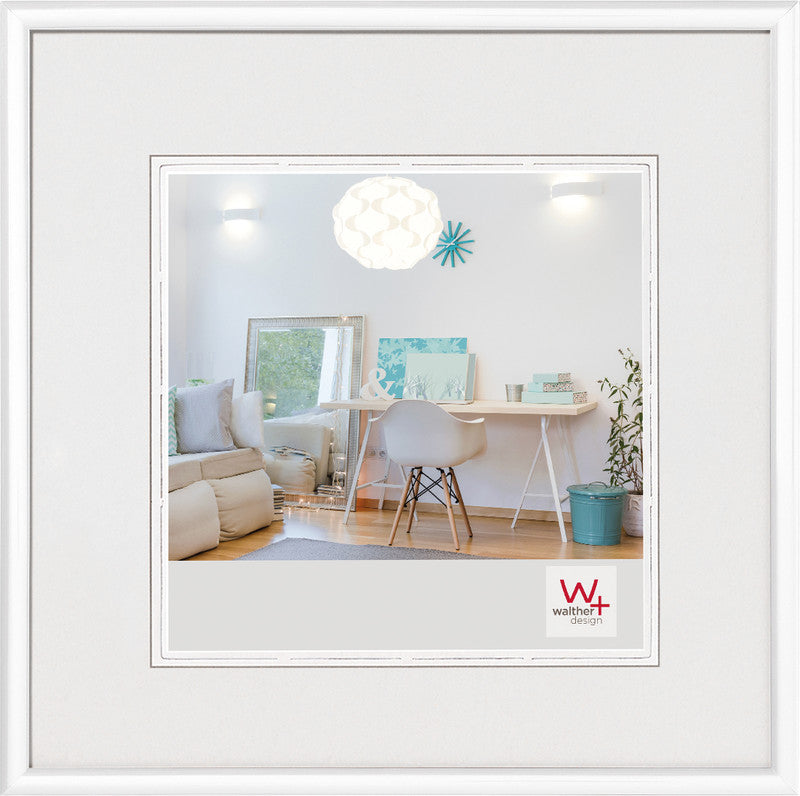 Walther Design Wechselrahmen, weiss, Kunststoff, 30 × 30 cm, mit Aufhänger – eco:plus