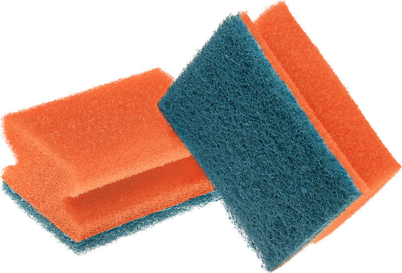 Scotch-Brite Universalschwamm – Kunststoff, 9 × 4,5 × 7 cm, rot, mit Griffleiste, 3 Stk.