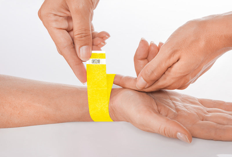 Sigel Eventband – 25 × 255 mm, Neongelb, Kunststoff, fortlaufend nummeriert – 120 Stk