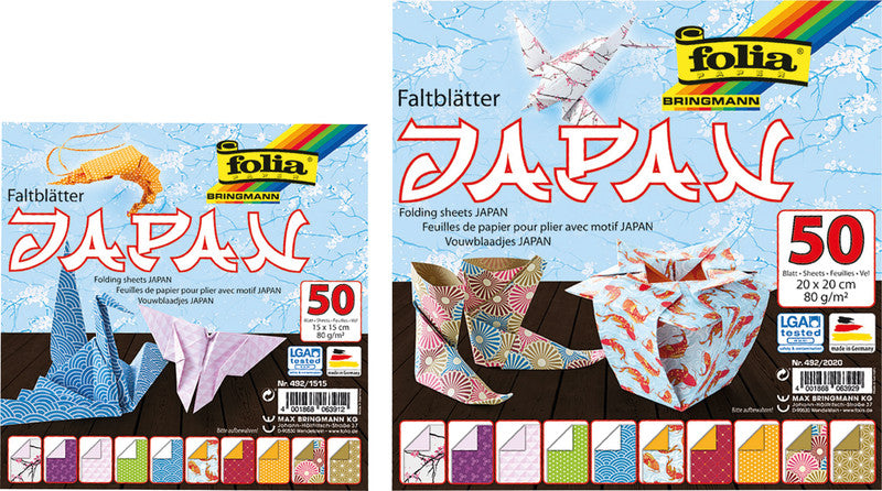 Folia Faltblätter – 100 × 100 mm – 80 g/m² – sortiert – 50 Blatt