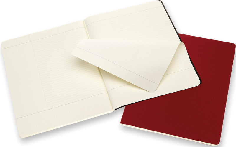 Moleskine Notizheft, 216 × 279 mm, liniert, Fadenheftung, Karton, 120 Seiten, 70 g/m² – Elfenbein