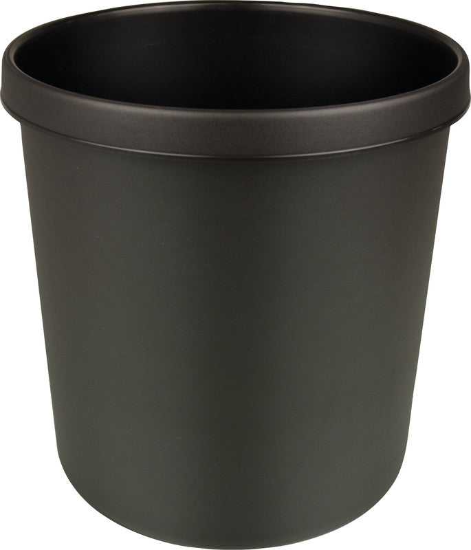Helit Sicherheitspapierkorb – 12 l – Kunststoff, schwarz – schwer entflammbar – Ø 260 × H 270 mm