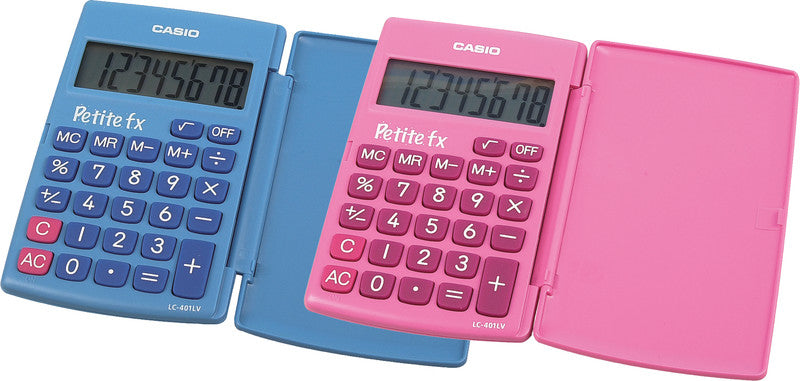 Casio Taschenrechner Petite fx LC-401LV – 8-stellig, LCD, Batterie, Blau