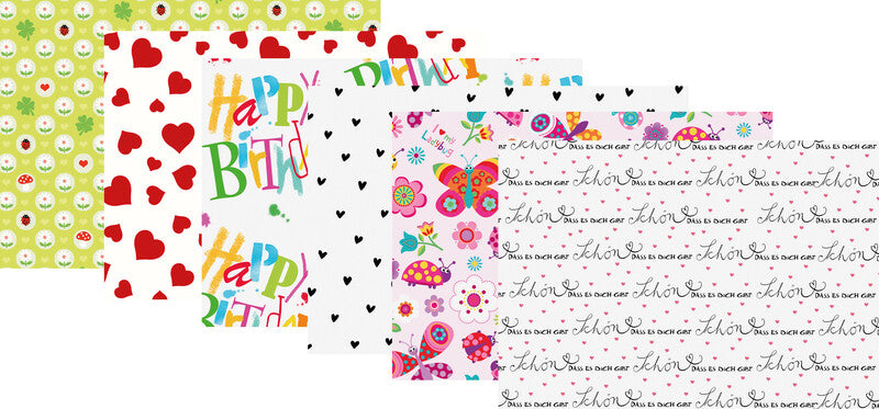 Braun + Company Geschenkpapier – Flying Friends – gestrichenes Papier, 80 g/m2 – 70 cm × 2 m