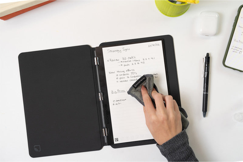 Rocketbook Notizbuch, liniert, punktkariert, Hardcover, 40 Seiten, 80 g/m² – schwarz, für Rocketbook App