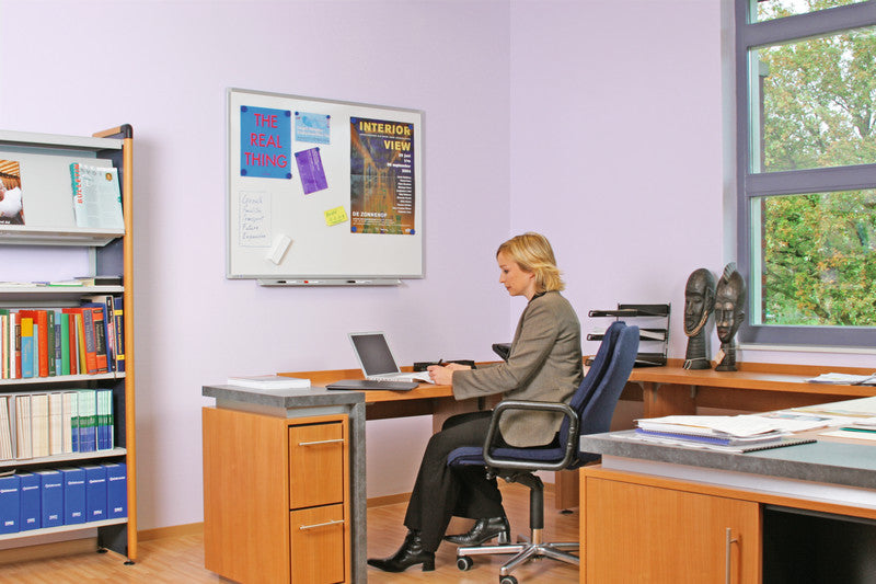 Legamaster Whiteboard – 90 × 60 cm, Emaille, magnetisch, Aluminiumrahmen, Wandmontage