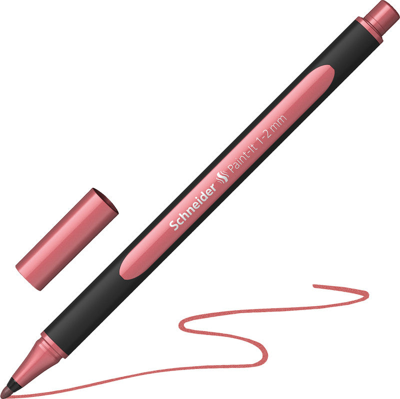 Schneider Schreibgeräte Paint-It Filzstift Metallic – Rundspitze, 1–2 mm, vintage rot metallic