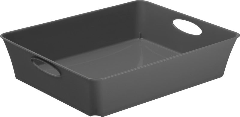 Rotho Briefkorb – Kunststoff, für C5, stapelbar, mit Griffausschnitt, anthrazit, B 212 × H 60 × T 216 mm