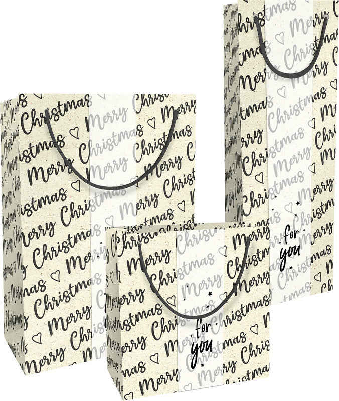 Braun + company Geschenktüte – Christmas Allover – für Flasche – 120 × 360 × 100 mm