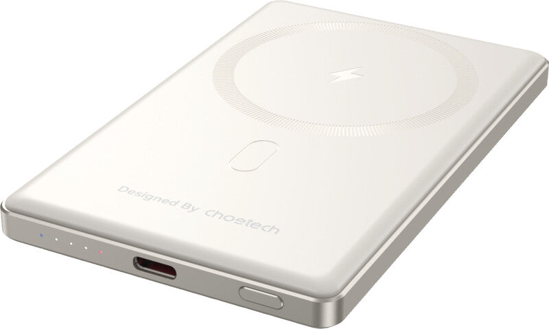 Choetech MagSafe Powerbank 5'000 mAh – 20 W PD, Wireless 15 W, 1× USB-C, Weiss