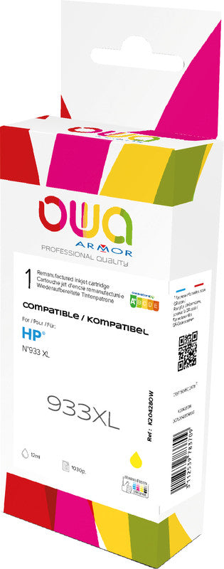 Owa Tintenpatrone 933XL, Gelb, 12 ml, Kompatibel
