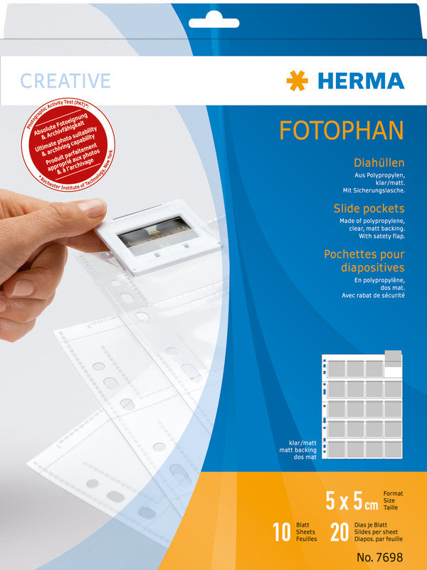 HERMA Sichtmappe A4 – 10 Hüllen, transparent, Kunststoff, glänzend