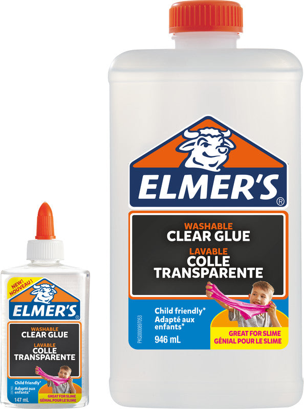 Elmer's Bastelkleber – 946 ml – trocknet transparent, auswaschbar – für die Herstellung von Slime