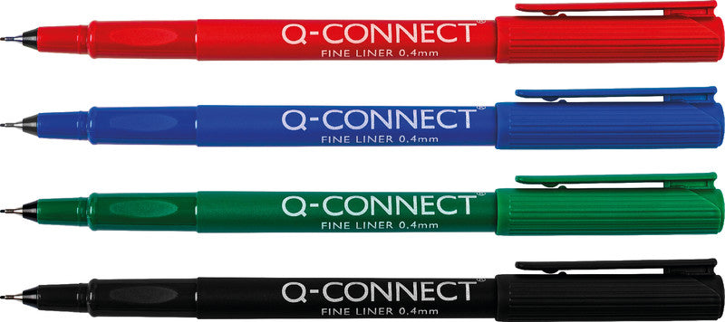 Q-CONNECT Fineliner – 10er-Set – 0,4 mm – schwarz