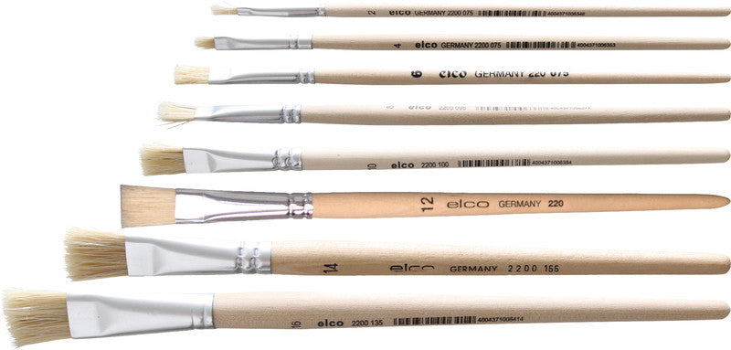 Elco pinsel Pinsel – braun, Chinaborsten, Länge 180 mm, 1er-Pack, für Gouache, Zeichenkohle, Farbstifte (u. a.)