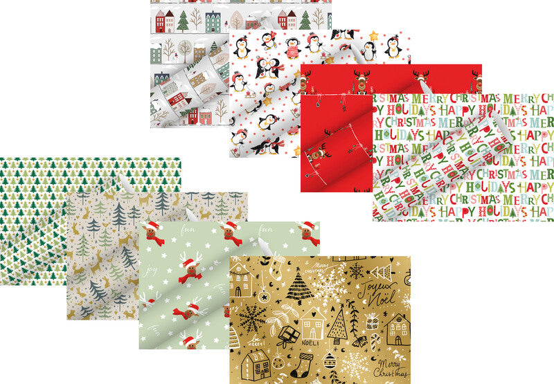 Braun + Company Geschenkpapier – Pingie Kiss (Weihnachten) – Papier, weiss, 700 × 2000 mm
