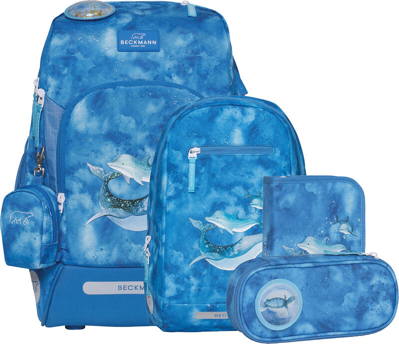 Beckmann Schulrucksack Active Air Flx – 6-teilig – Ocean – Recycelte Materialien – B 26,0×H 39,0×T 22,0 cm