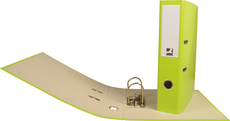 Q-connect Ordner – A4 hoch – 2-Ring Hebelmechanik, Rücken 70 mm – hellgrün, mit Griffloch, FSC