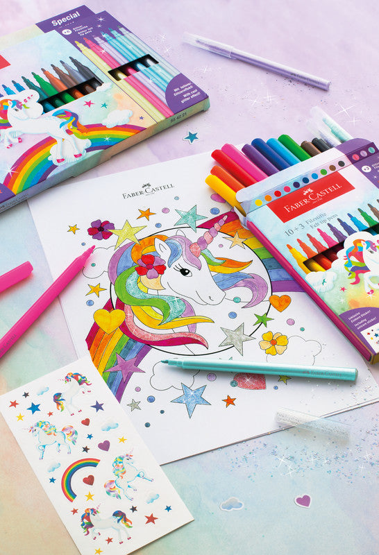 Faber-Castell Filzstifte Einhorn Spezialedition, Strichbreite 1 mm, 13 Farben