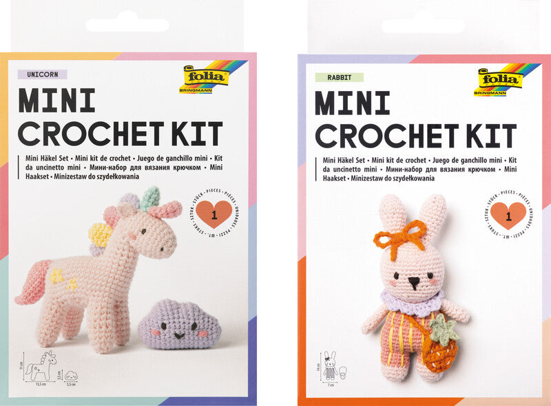 Folia Mini-Häkelset Hase – 7,0 cm×14,0 cm, Mehrfarbig