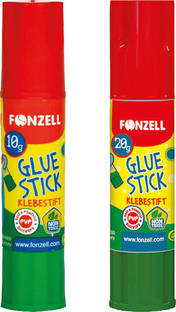 Fonzell Klebestift – permanent, transparent, lösemittelfrei, 20 g, für Papier, Fotos, Stoff u. a.