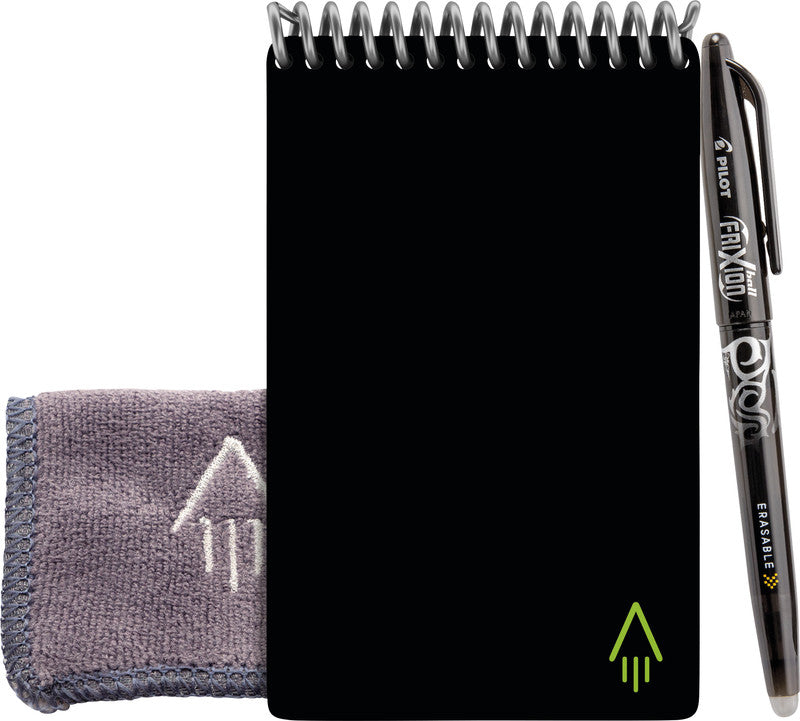 Rocketbook Mini Spiralblock, A6, punktkariert, Spiralbindung, 24 Blatt – schwarz, für ROCKETBOOK App