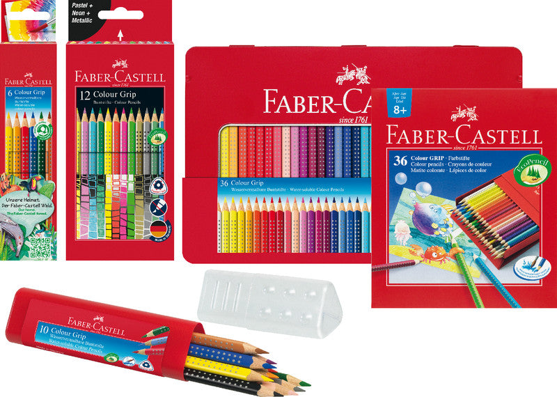 Faber-Castell Aquarellfarbstifte – 12 Farben, im Kartonetui, Ø 3 mm, dreikantig, FSC