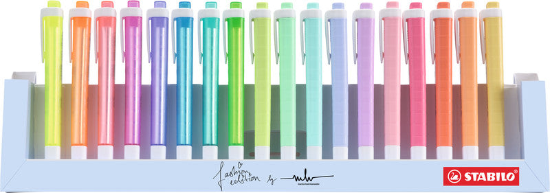 STABILO Textmarker Desktop Set 18 Farben – Keilspitze, 1–4 mm