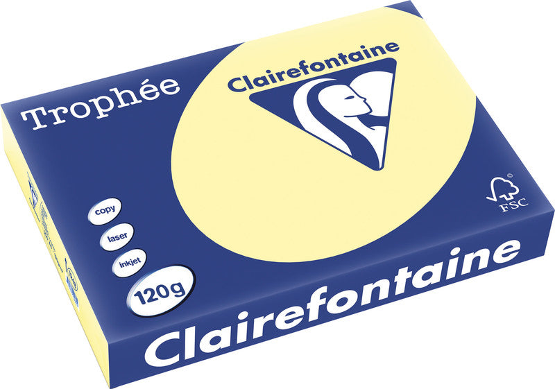 Clairefontaine Kopierpapier – A4, 120 g/m², Gelb – für Inkjet/Laser/Kopierer – FSC, EU Ecolabel – 250 Blatt