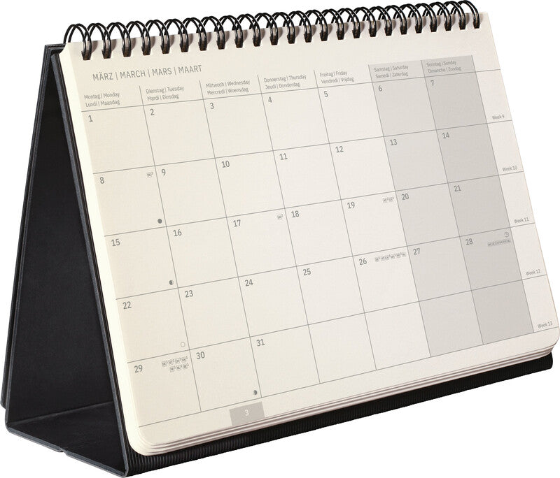 Sigel Conceptum Wochenplaner – 1 Monat/2 Seiten, Spiralbindung, 22 × 21,3 cm, mit Ständer, Jan–Dez 2026, PEFC
