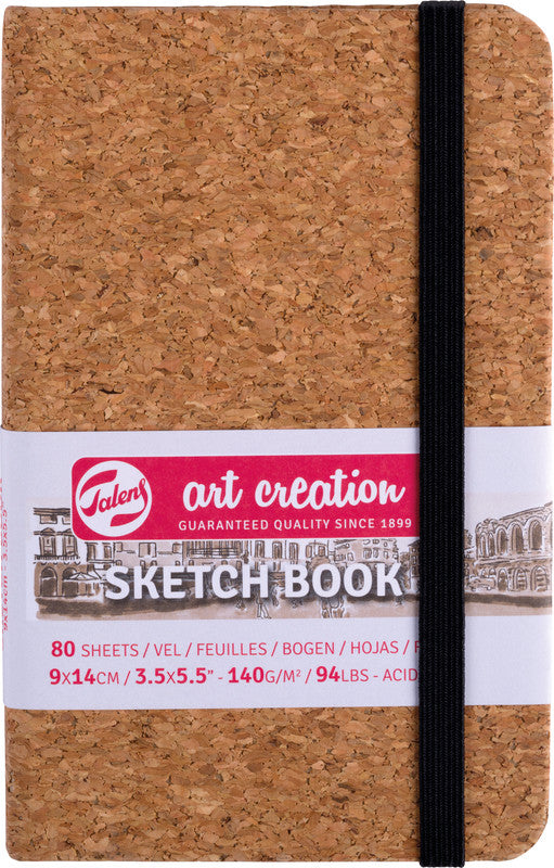 Talens Skizzenbuch, 9 × 14 cm, 140 g/m², 160 Seiten, braun, mit Gummiband, Hardcover, säurefrei