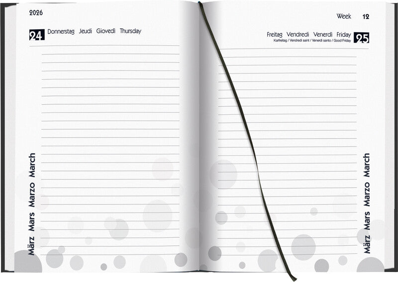 Biella mydiary Schüleragenda – 1 Tag/Seite, gebunden, 12 × 16,5 cm, Aug–Jul, 1-h-Takt, mehrfarbig