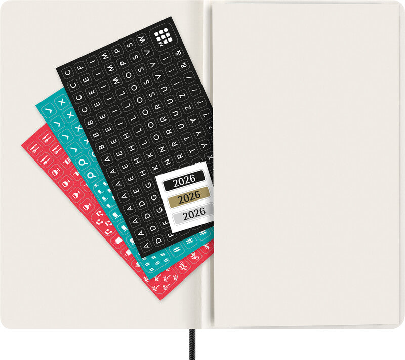Moleskine Agenda – 1 Woche/1 Seite, gebunden, 13 × 21 cm, 2026, schwarz, FSC