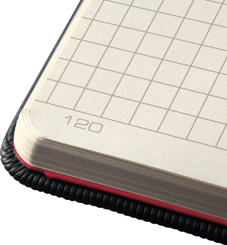 Sigel Notizbuch A5, kariert, Fadenheftung, 194 Seiten, 80 g/m² – schwarz