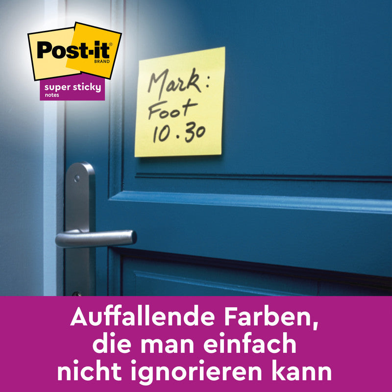 Post-it Haftnotizen Super Sticky – 47,6×47,6 mm – Gelb, 12×70 Blatt, PEFC