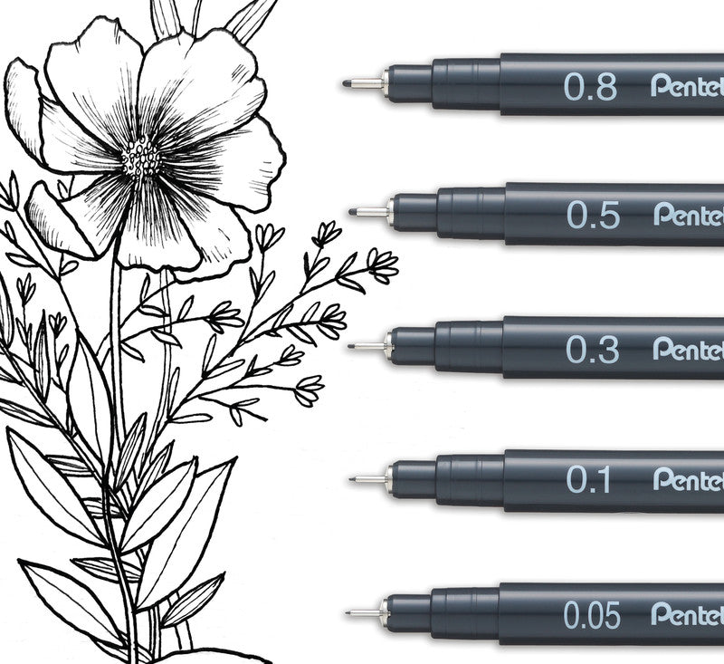 Pentel Fineliner 0,8 mm – schwarz – wasserfest