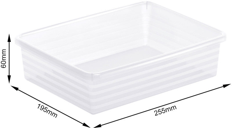 Rotho Formatkörbchen Linus – Kunststoff, transparent, 19,5 × 6 × 22,5 cm