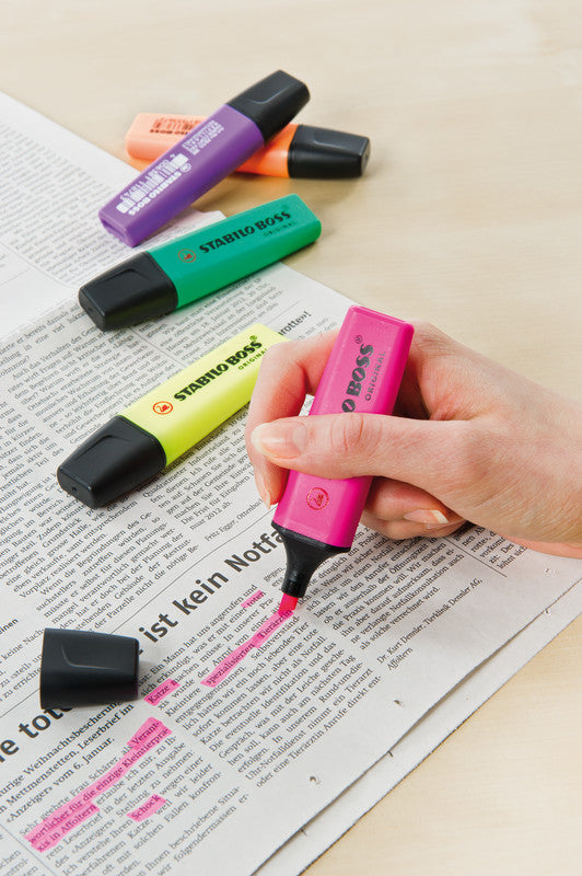 STABILO BOSS Original Textmarker Gelb – Keilspitze, 2–5 mm, Nachfüllbar