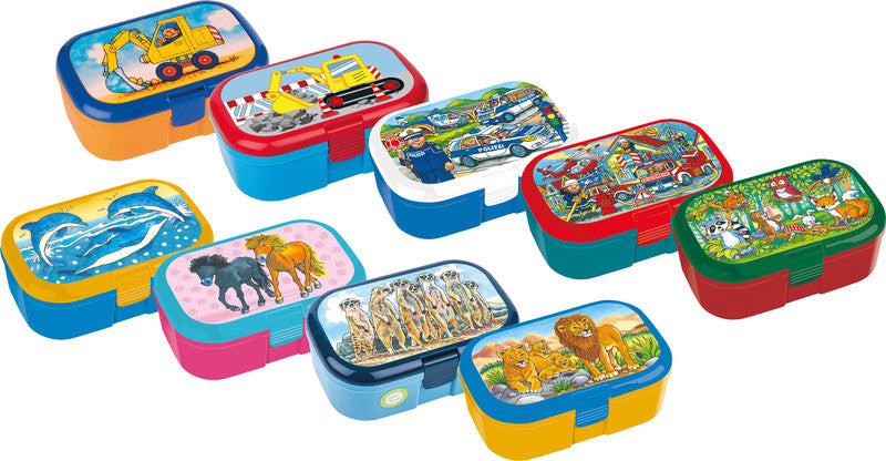 Lutz Mauder Lunchbox – 1,2 l – mit herausnehmbarem Einsatz, Klickverschluss – PP – mehrfarbig (Motiv Löwen)