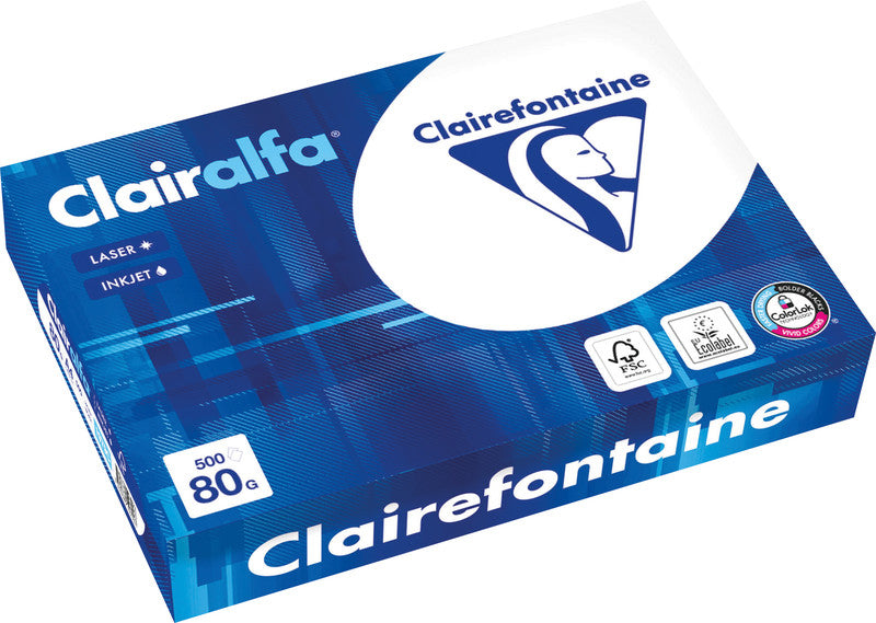 Clairefontaine Universalpapier Premium Kopierpapier Weiss – A3, 80 g/m², 500 Blatt