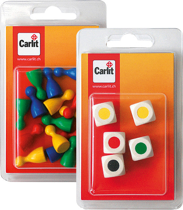 Carlit Spielwürfel – 5 Stück, 16 mm, Holz