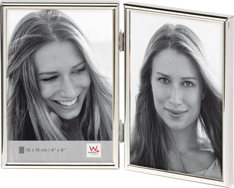 Walther Design Bilderrahmen Chloe, silber, Metall, 33 × 16,2 cm, mit Aufsteller – eco:plus